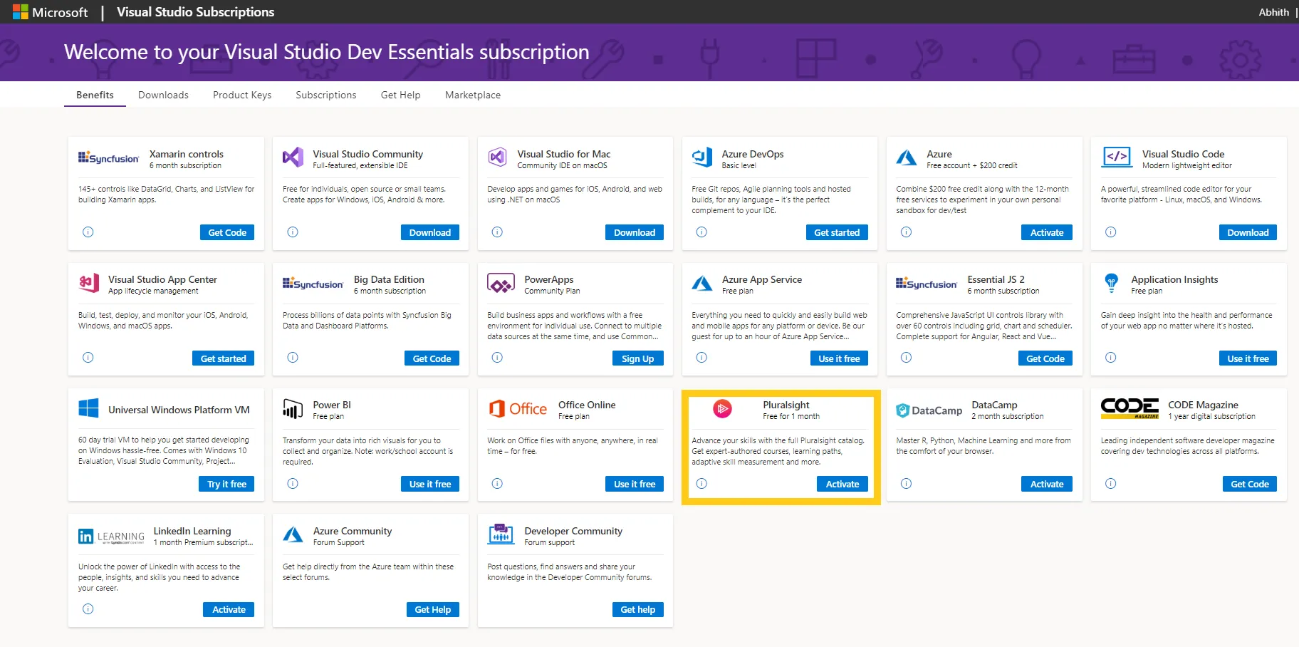 Visual Studio Dev Essentials Benefits
